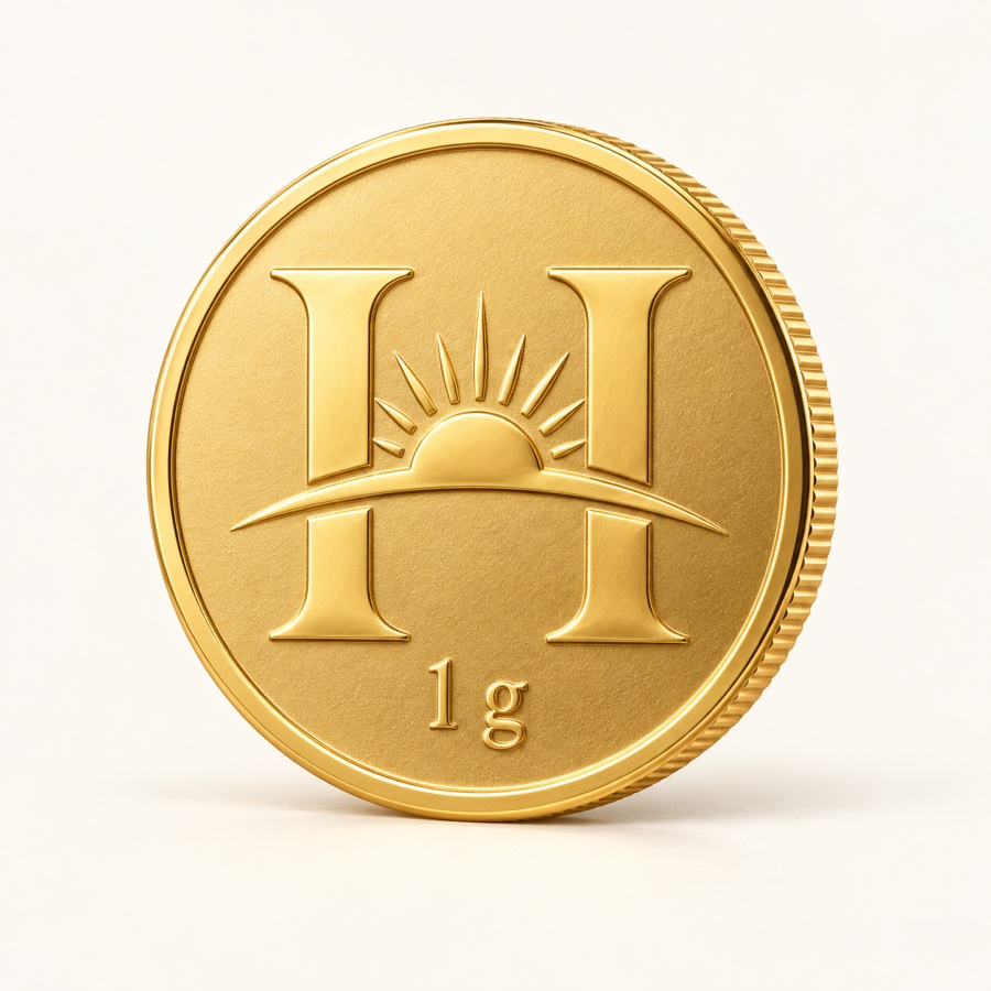 1 gram gold coin with the SMG Horizon emblem