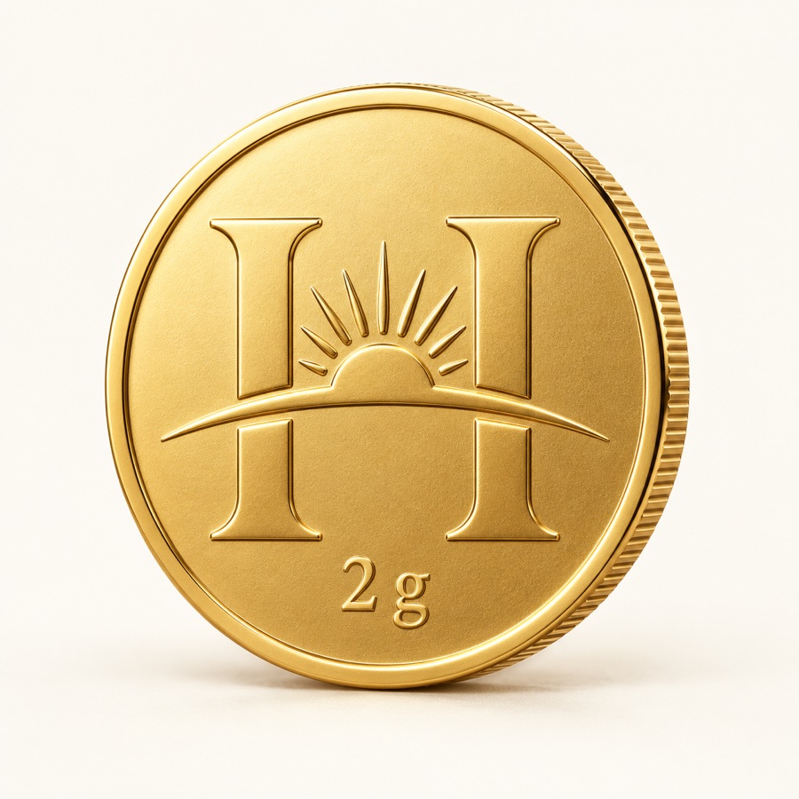 2 gram gold coin with the SMG Horizon emblem