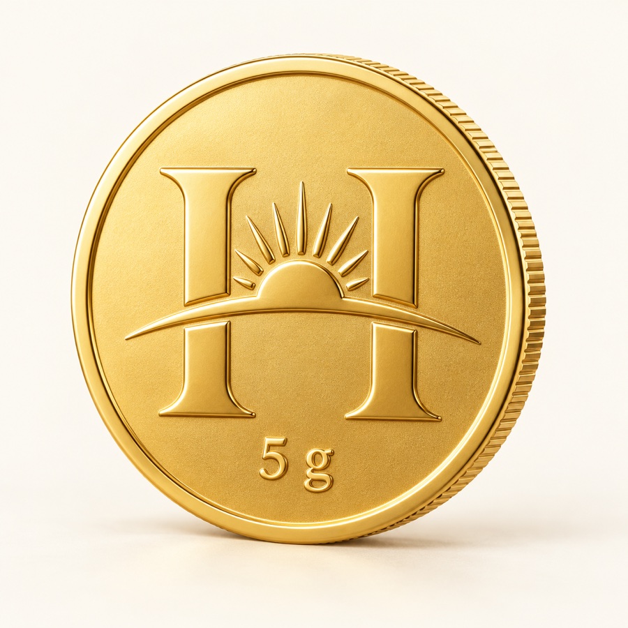 5 gram gold coin with the SMG Horizon emblem