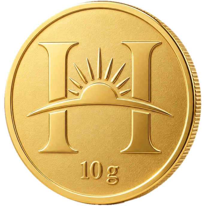 10 gram gold coin bearing the SMG Horizon emblem